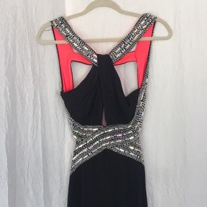 Betsy & Adam Crisscrossed Gown Dress